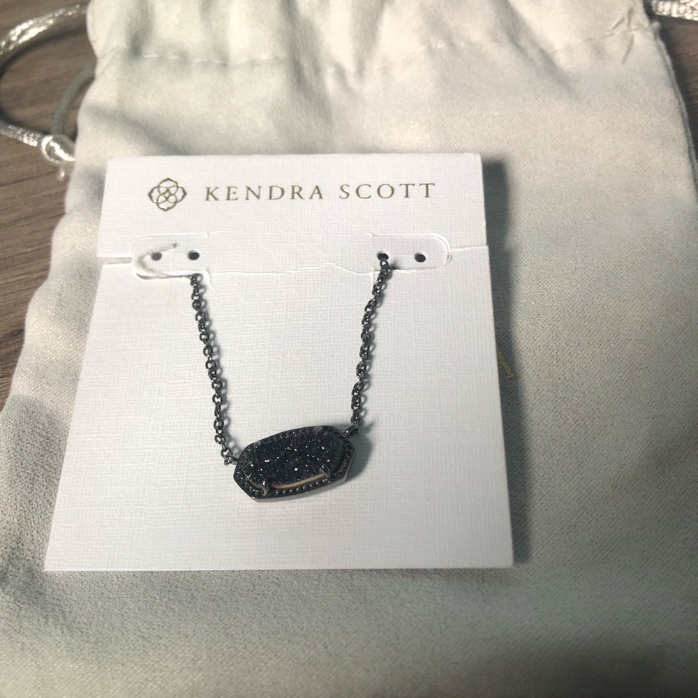 NWOT Kendra Scott Elisa Black Drusy